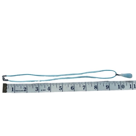 UNBRANDED Opalite Teardrop STATEMENT Necklace On Leather Suede Cord - Picture 5 of 8